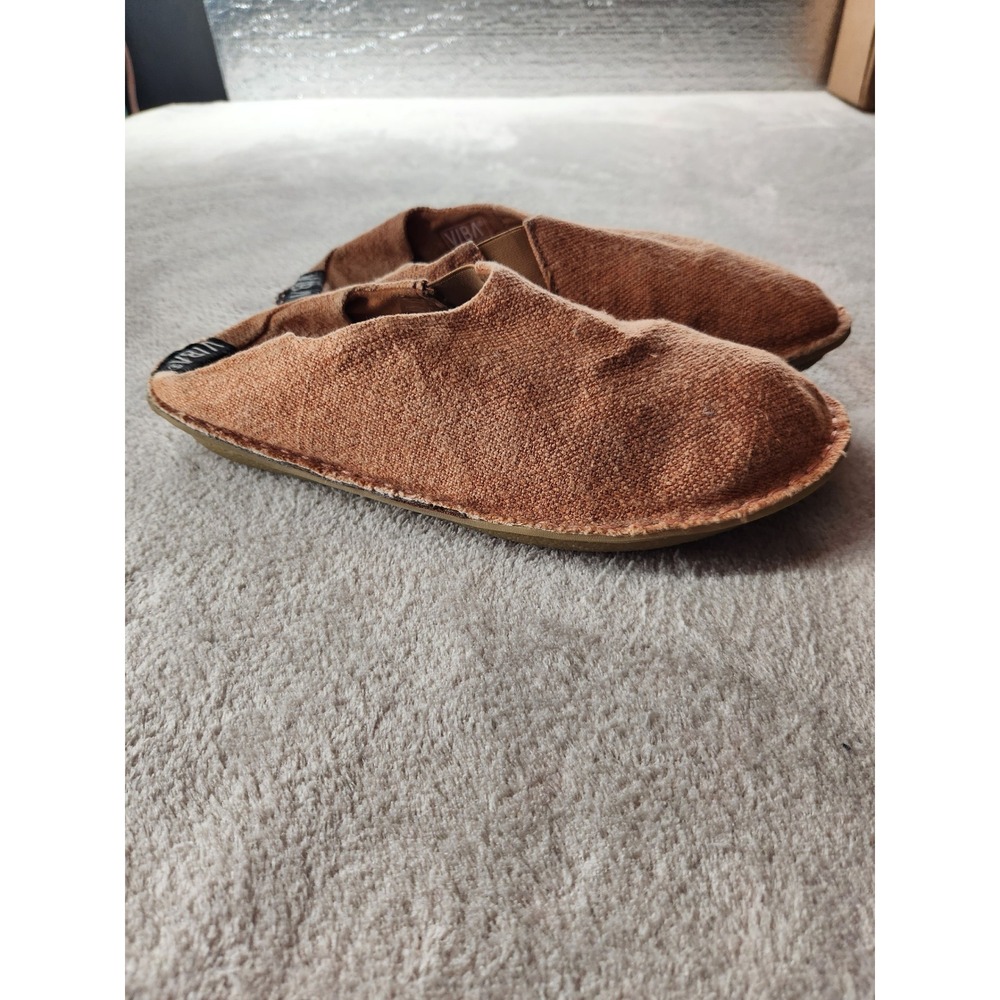 Viba Zuma VLAOH Rust Brown Linen Slip On Ergonomic Loafers EU 42